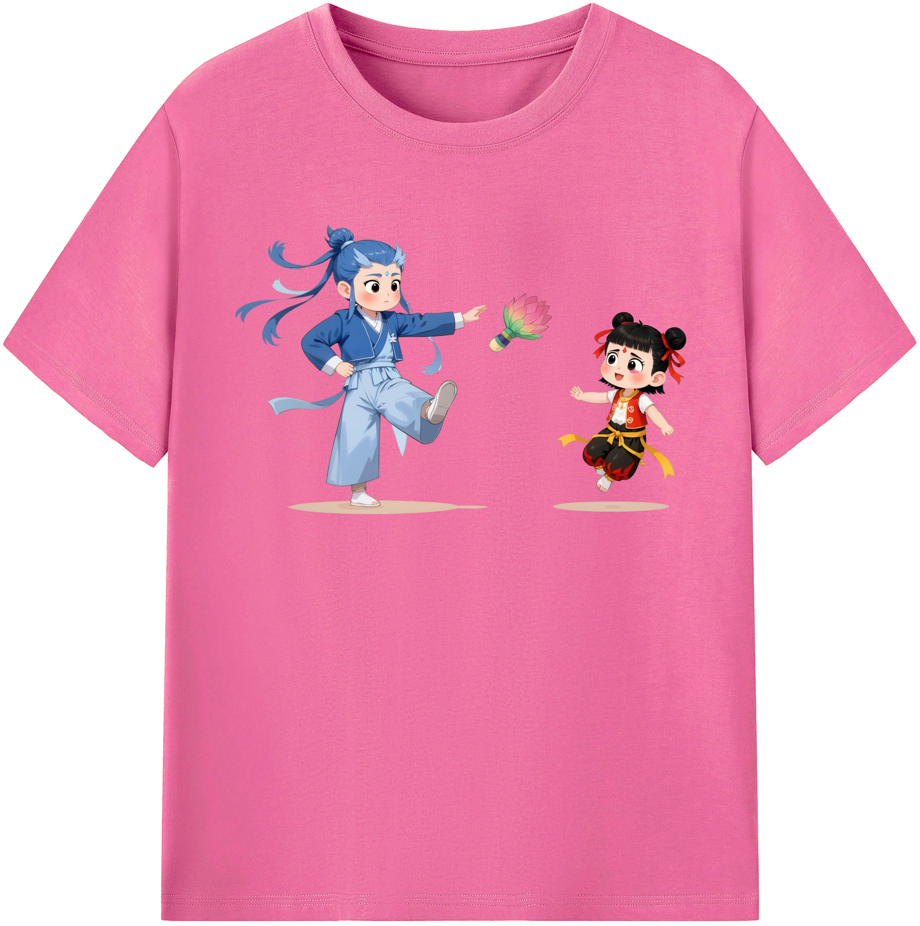 （画像用） Ne Zha 2 ナタ 魔童の大暴れ レディースカジュアルプリントTシャツ（綿100％）